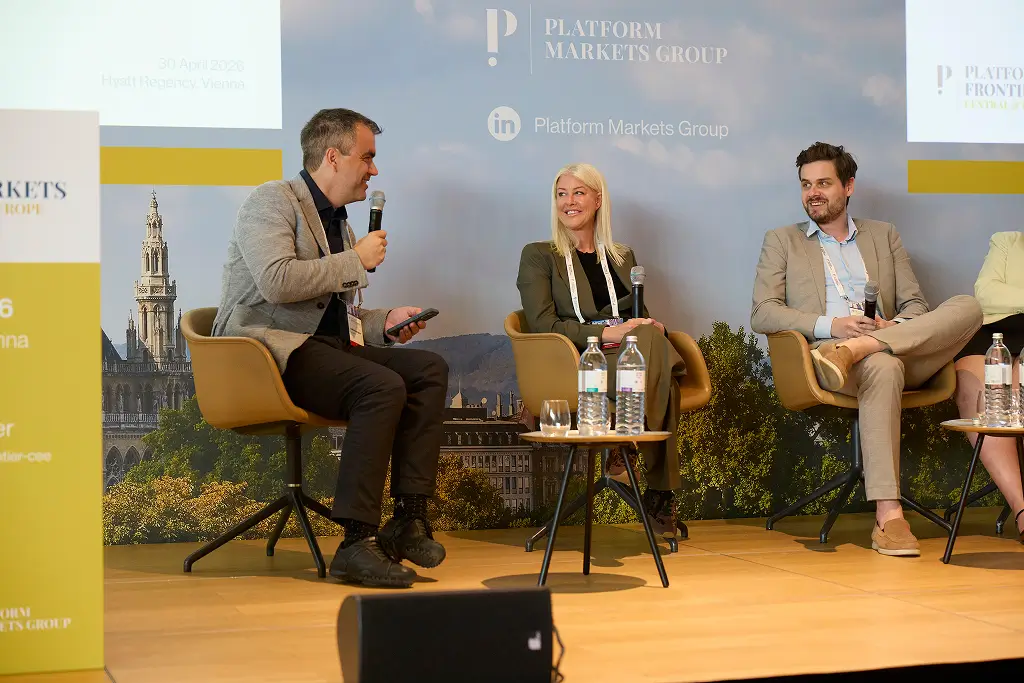 Kelly Palmer speaking at Platform Frontier Markets, Vienna 2026