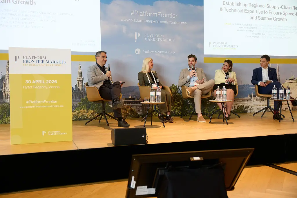 Kelly Palmer speaking at Platform Frontier Marets, Vienna 2026